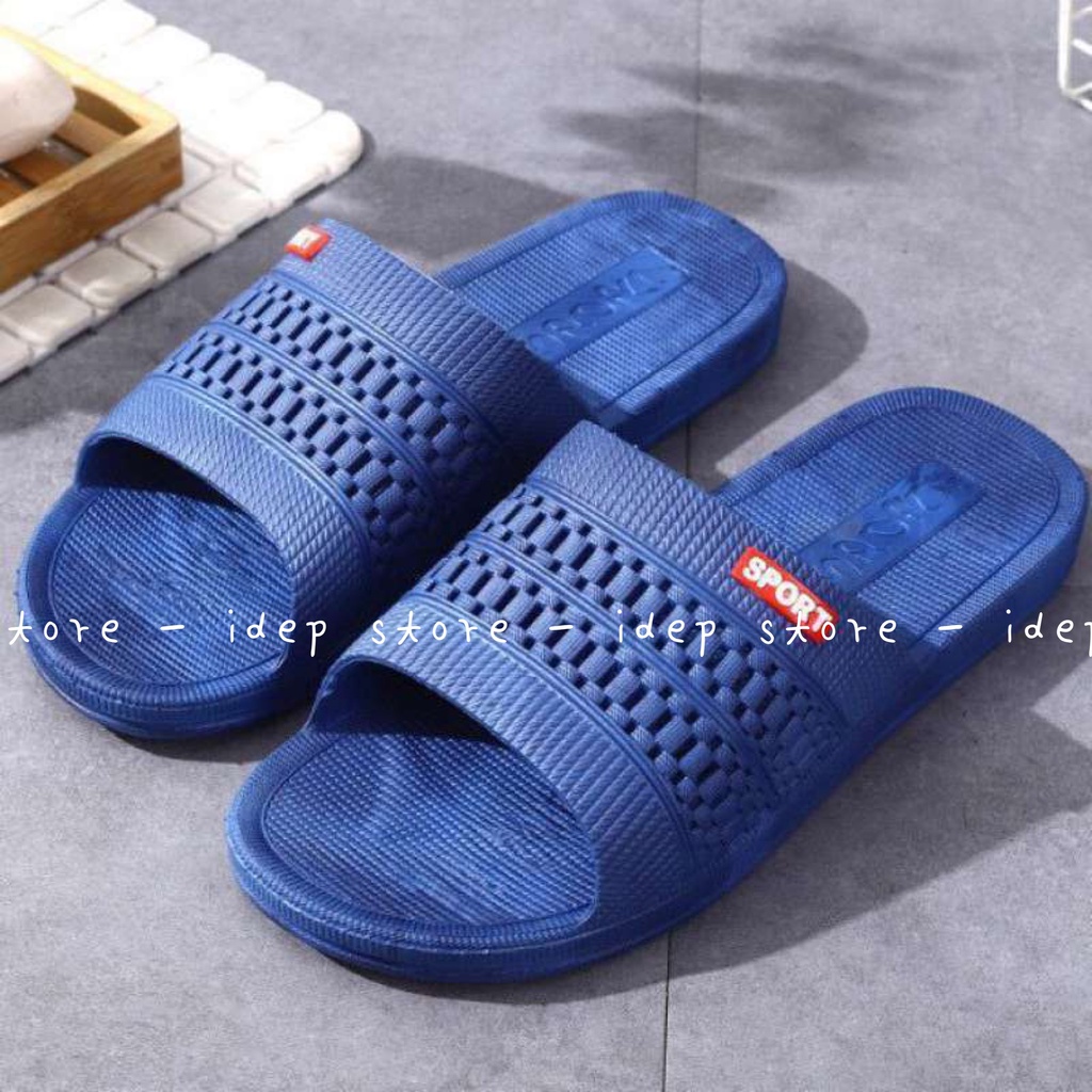 Dép quai ngang lưới 3 sọc - Dép nhựa nam đi trong nhà, nhà tắm (From nhỏ) Maipy - DL030