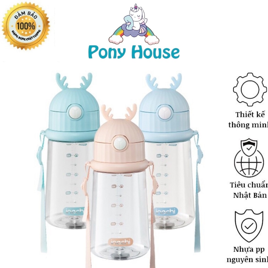 Bình Đựng Nước Cho Bé, Bình Hút Nước Goki Rudy 450ml, Bình Nước Cao Cấp Chính Hãng Inochi Đạt Tiêu Chuẩn Xuất Nhật