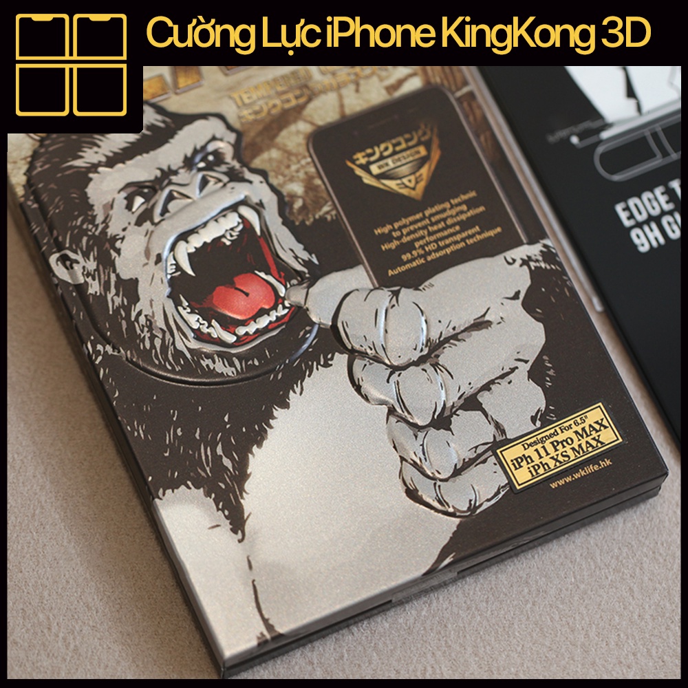 Kính cường lực iphone KingKong 3D Full Màn Dòng 6/6s/6sp/7/7p/8/8p/x/xs/xsmax/11/11pro/11promax/12/12pro/12promax/13