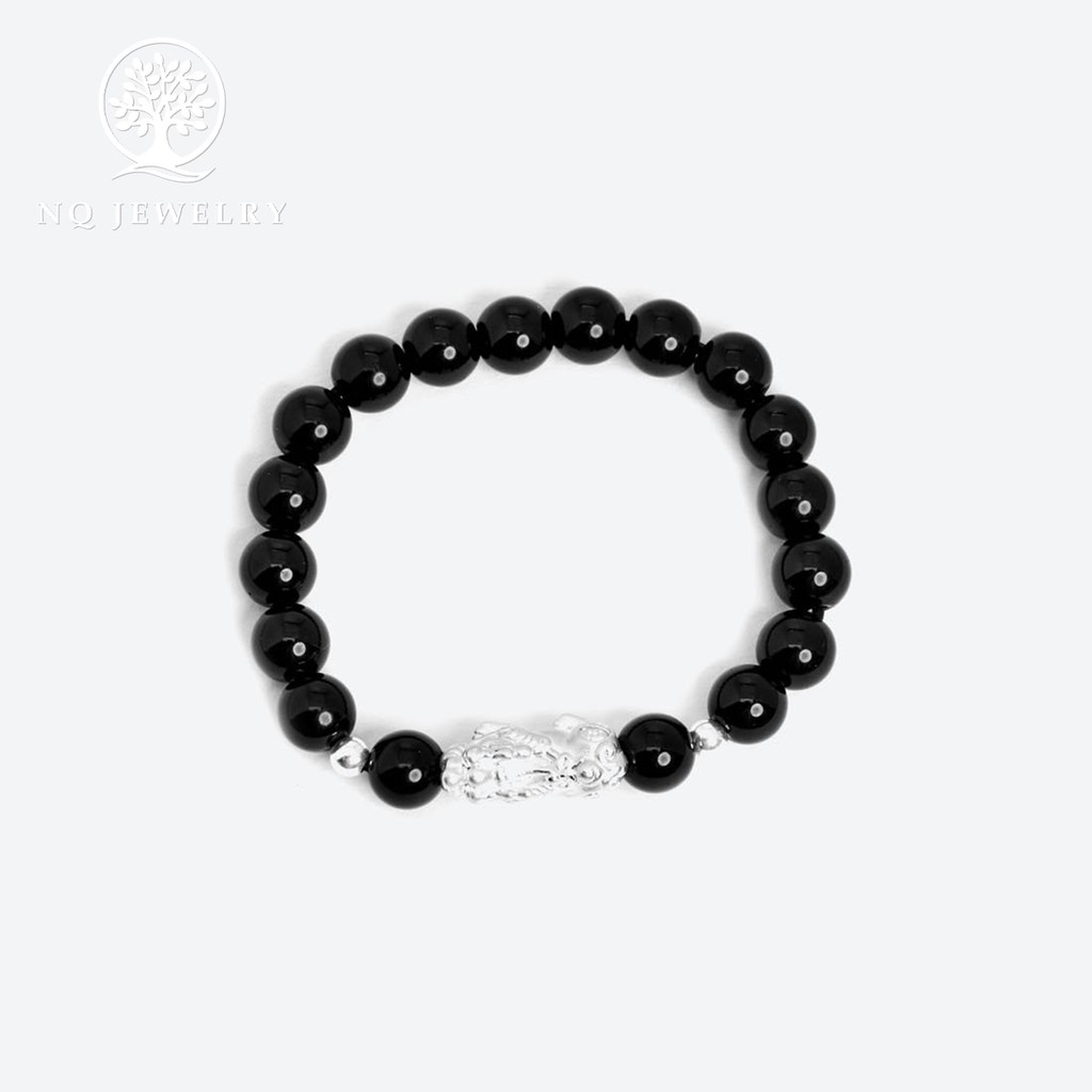 Vòng tay charm tỳ hưu bạc trắng - NQ Jewelry