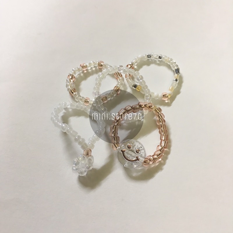 Nhẫn hạt cườm handmade [mẫu 6-10]