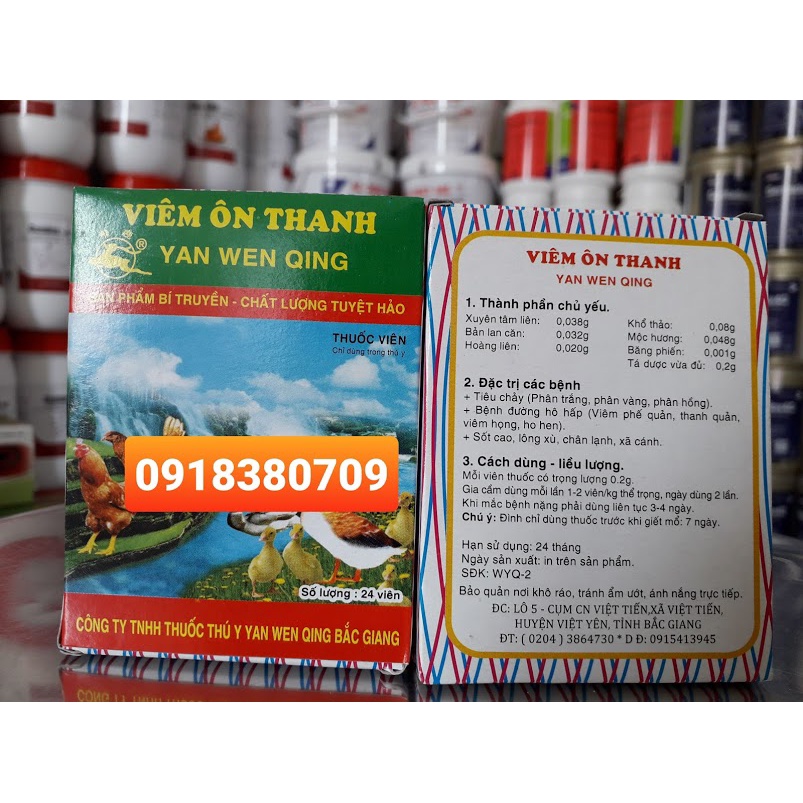 Bộ 1 chai Flosal-D và 1 vỉ Viêm ôn thanh 24 viên Gà vịt Nóng sốt, hen khẹc, tiêu chảy, CRD, tụ huyết trùng, thương hàn