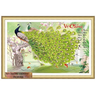 Tranh thêu VỢ CHỒNG 88x58cm chưa thêu 53561