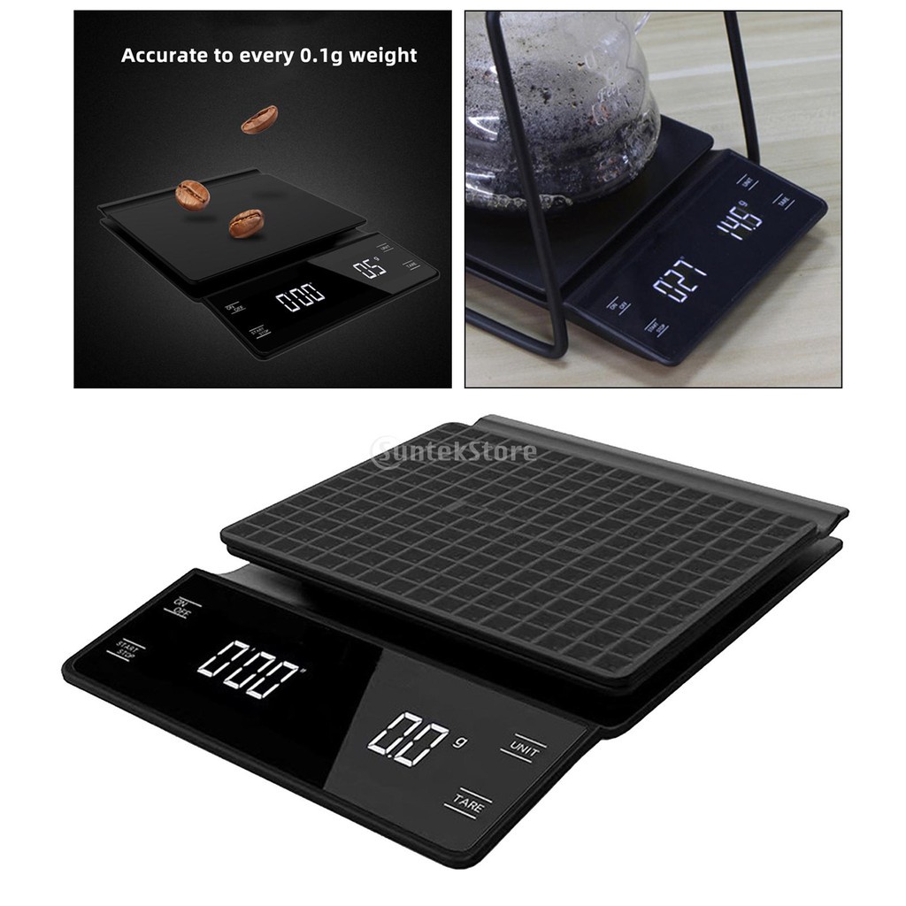 [Dolity2] Cân Cà Phê Có Màn Hình LED Hiển Thị Độ Chính Xác Cao Với Đồng Hồ Hẹ