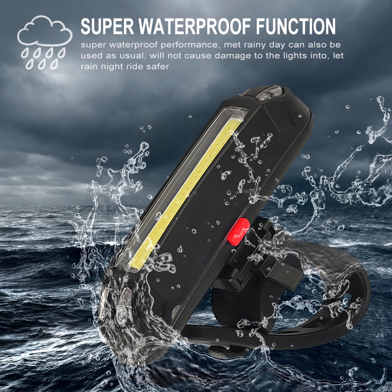 Đèn LED Cảnh Báo An Toàn Gắn Đuôi Xe Đạp [Đèn COB Chống Thấm Nước Sạc USB]