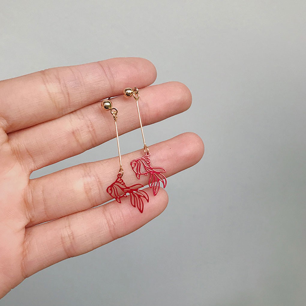 Hoa Tai Dáng Dài Hình Cá Độc Đáo Cho Nữ