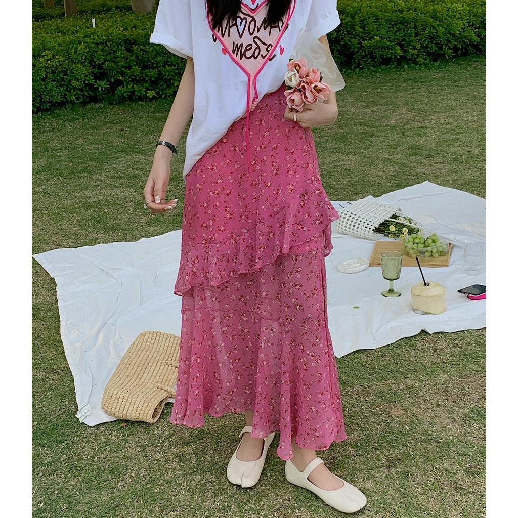 Chân Váy Hoa Đuôi Cá Lưng Cao Thời Trang Sành Điệu 61227