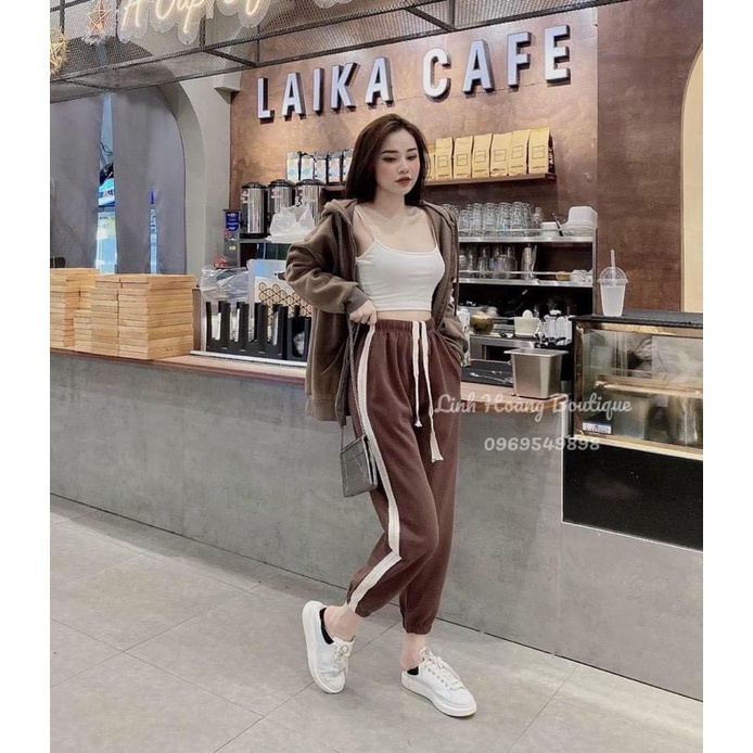 quần jogger kẻ sọc dây rút cưng xỉu