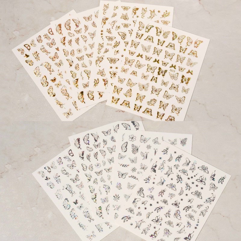 [Sỉ 3.7k] Vỉ nhiều hình dán móng stiker siêu xinh cho bạn gái