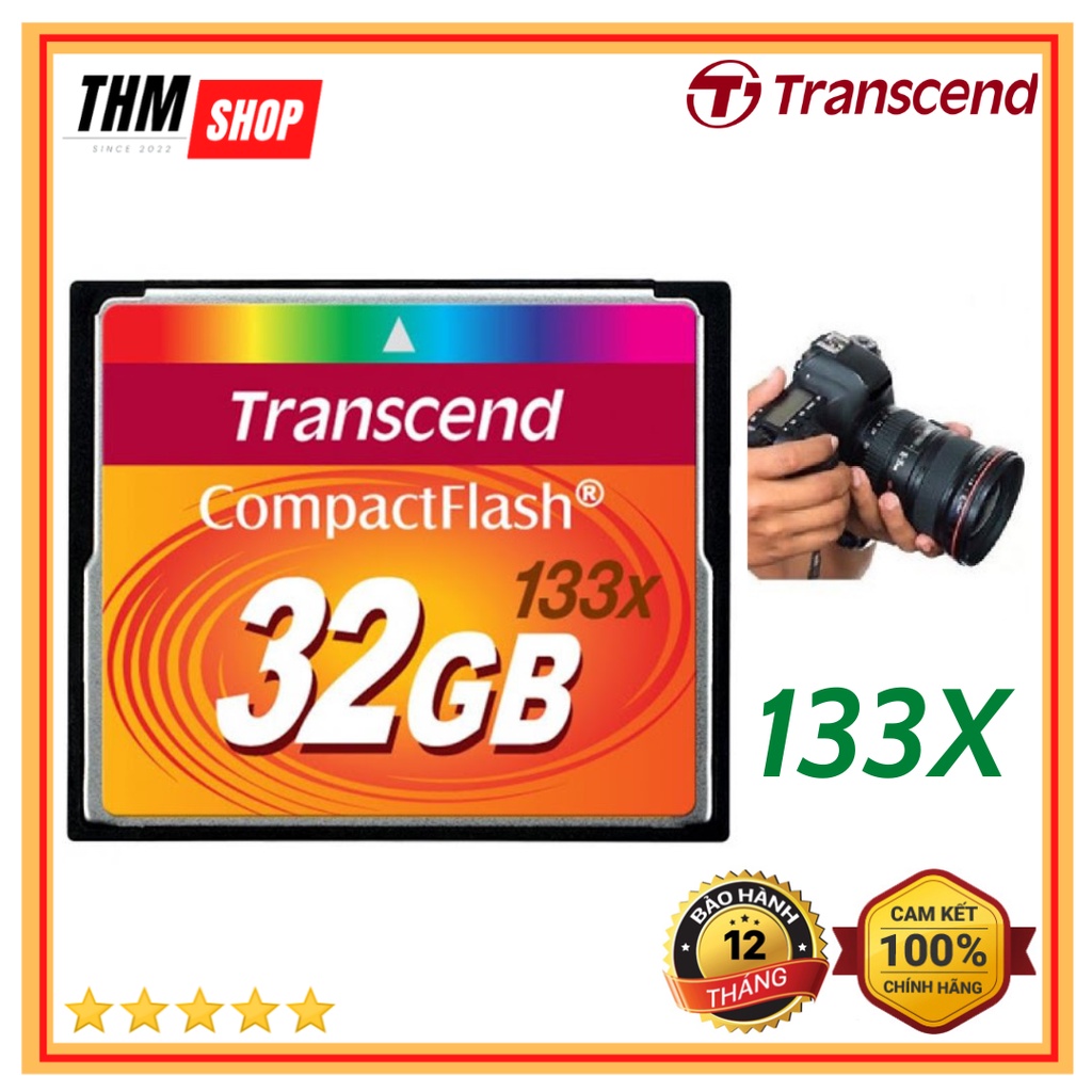 Thẻ nhớ CF Transcend CompactFlash 32GB 133x Speed dùng cho máy ảnh , máy CNC