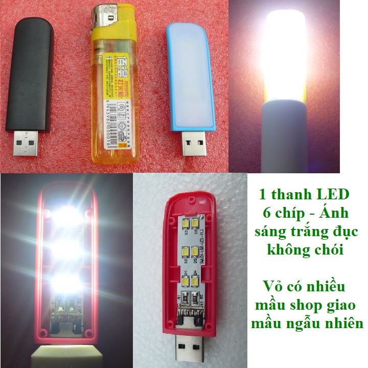 Thanh đèn LED mini 8 bóng, 24 bóng siêu sáng cổng cắm USB thích hợp để bàn học, đọc sách đầu giường