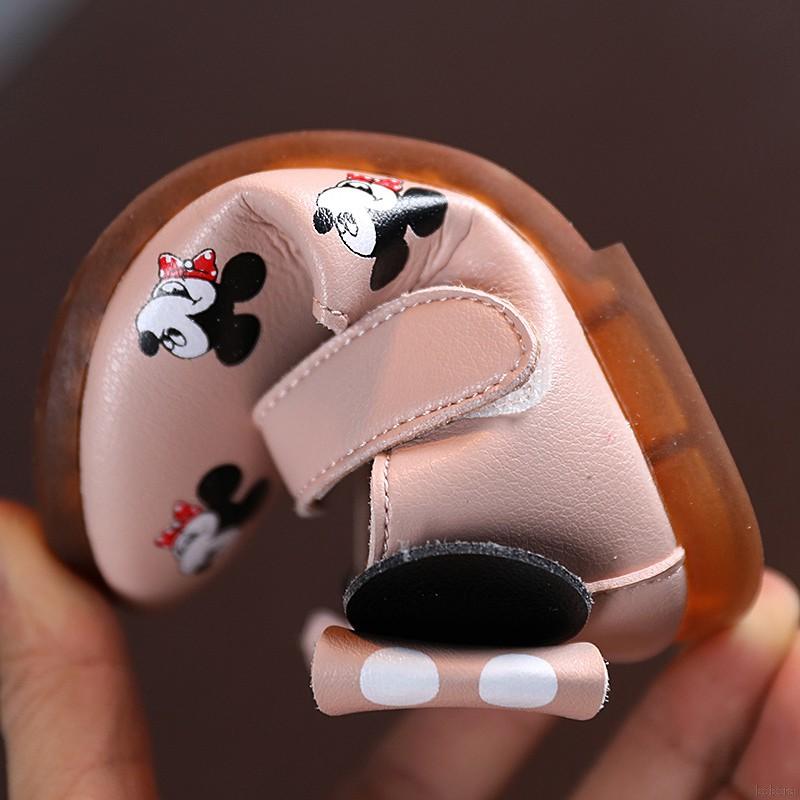 Giày búp bê đế mềm in họa tiết chuột Mickey phong cách công chúa đáng yêu cho bé gái từ 1-7 tuổi