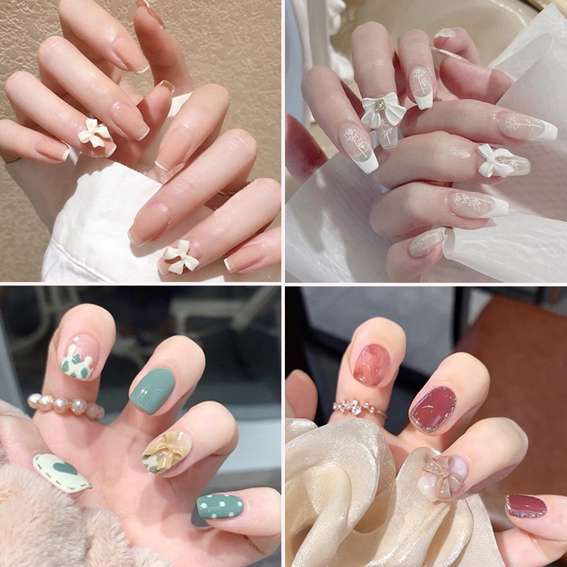 Set 24 móng tay giả sử dụng keo dán làm đẹp tiện dụng