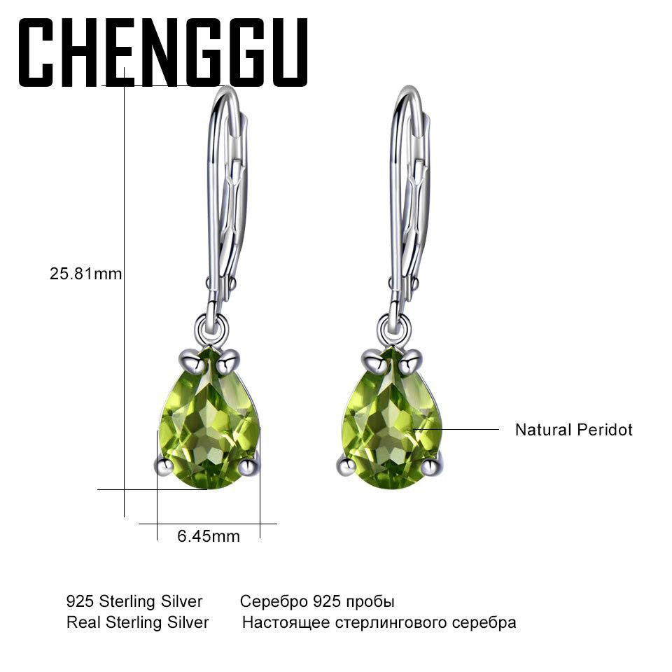 925 Sterling Silver Natural Peridot Drop Earrings Designer Fine Jewelry Green Gemstone Long Earrings For Women Special Gift|Drop Earrings|