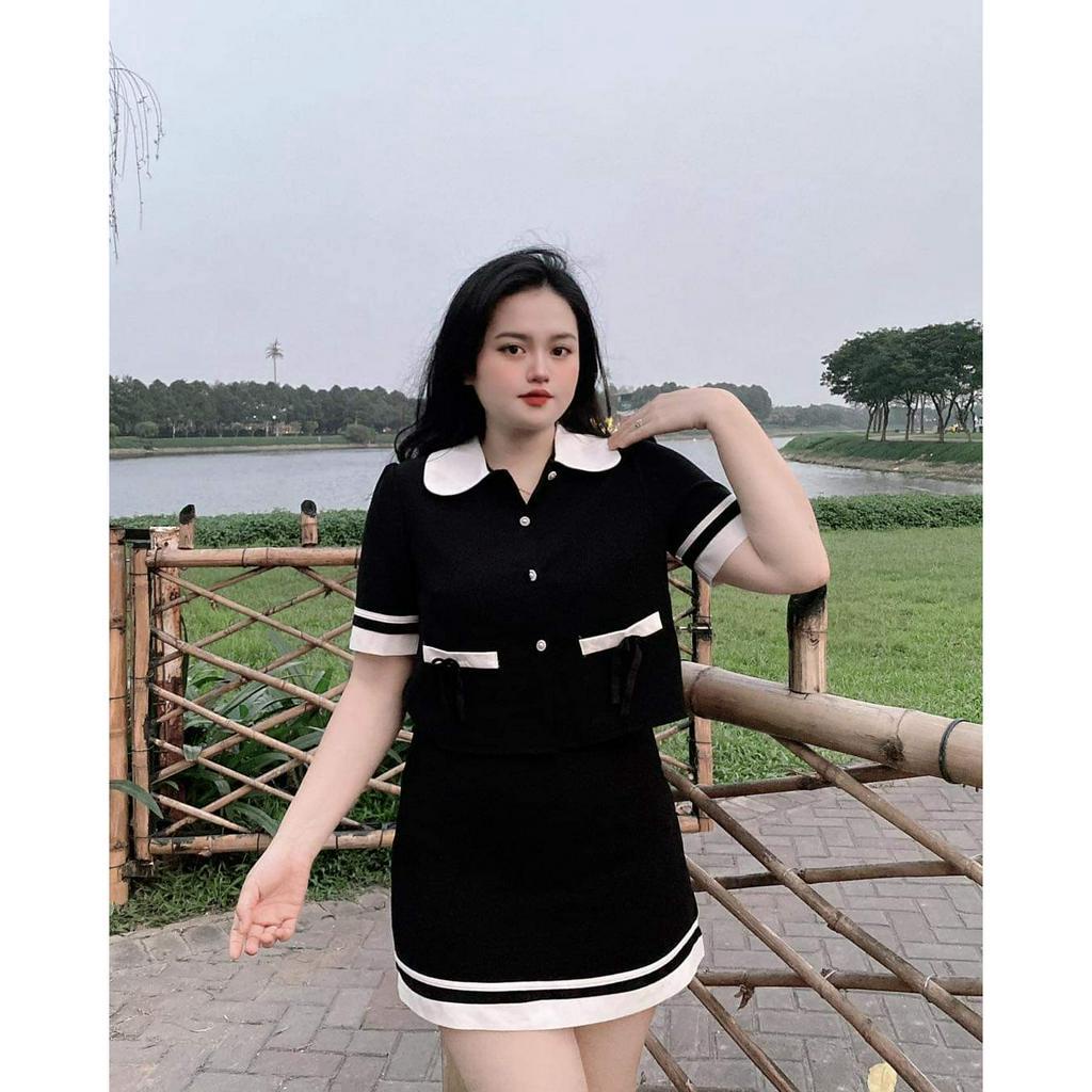 Set váy BIGSIZE55-95KG túi nơ M1439