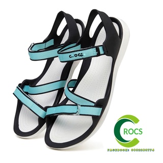 Giày sandal nhựa đi mưa chống hôi chân -Croslite-webbing cho nữ màu xanh