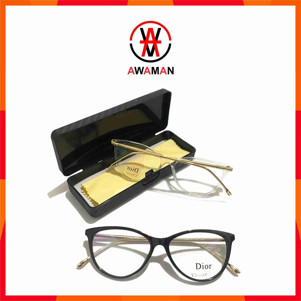 Gọng Kính Dior mắt mèo thời trang  càng gọng kim loại vàng
