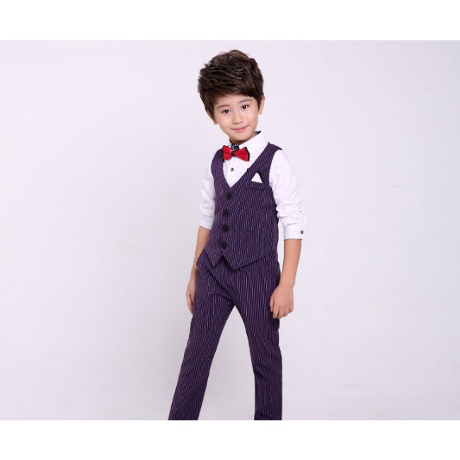 Bộ Vest bé trai kẻ tăm TQB024 TQB025 TQB026