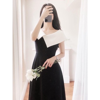 [ĐẦM THIẾT KẾ CAO CẤP] Váy Đầm Dự tiệc màu Đen Chất Cotton Ý Sang Trọng – Thanh Lịch