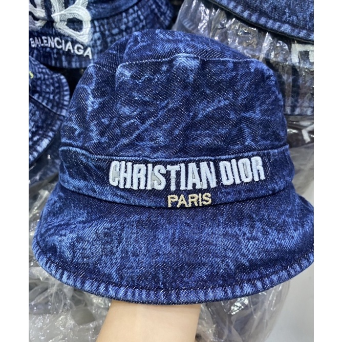 Nón bucket nam nữ, bo cụp in logo cristian vải jeans mềm thời trang hot trend