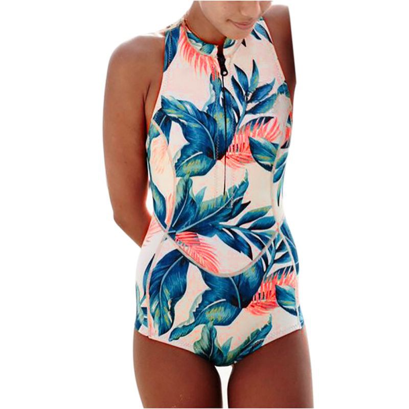 Đô bơi nữ 1 mảnh họa tiết hoa lá Retro | BigBuy360 - bigbuy360.vn