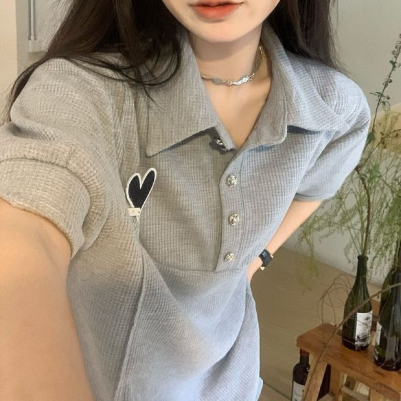 Áo Thun polo Tay Ngắn Dáng Rộng Thời Trang Mùa Hè Dễ Phối Đồ Dành Cho Nữ