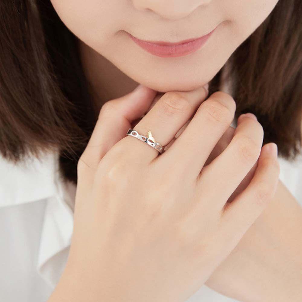 Nhẫn Hở Đeo Khớp Ngón Tay Bằng Đồng Hình Cá Voi Cổ Điển Sang Trọng