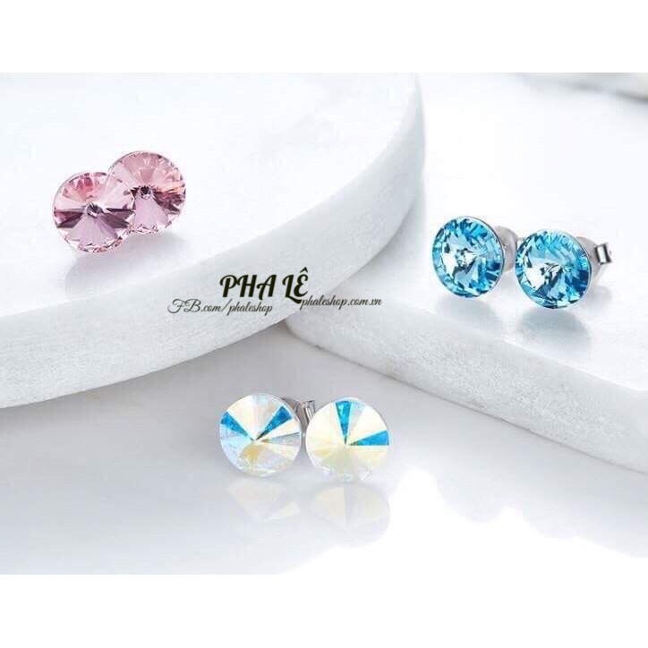 Bông Sát Tai Pha Lê Tròn Nón Lá S08 Được Thiết Kế Từ Pha Lê Swarovski