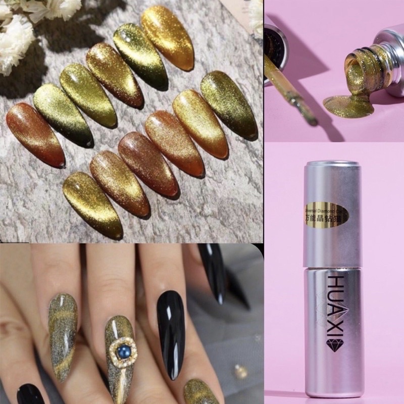 Sơn gel mắt mèo cầu vòng - bạc- vàng chuyên dụng