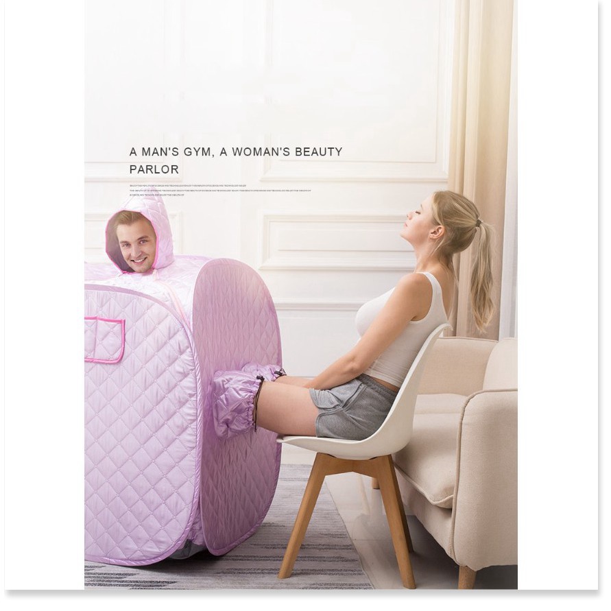 Combo xông hơi gồm Phòng xông hơi xếp gọn Sauna Box máy xông hơi gia đình 220V và ghế ngồi - King's Garden