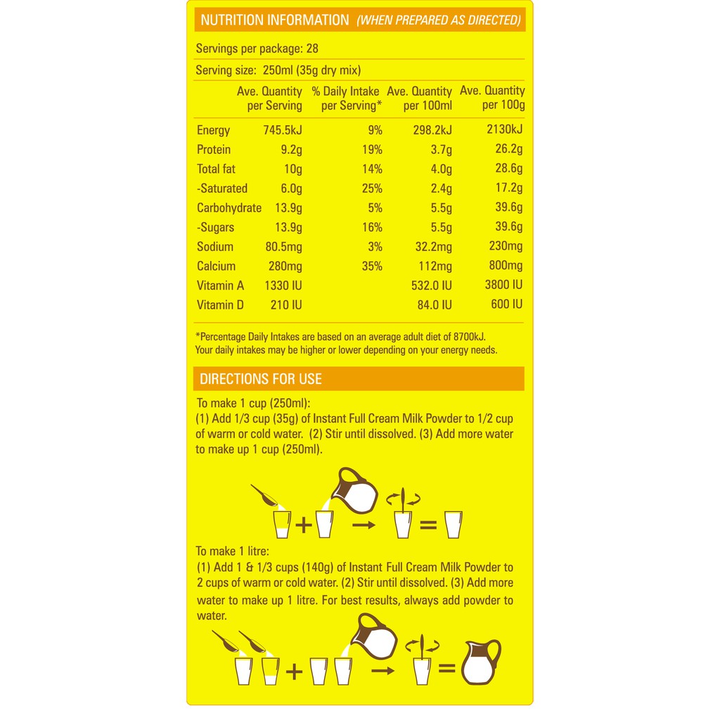 SỮA TƯƠI DẠNG BỘT NGUYÊN KEM GIÀU VITAMIN A VÀ D OZ DAIRY NEW ZEALAND - Nhập Khẩu Úc