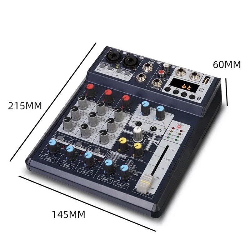 Bộ Bàn Trộn Âm Thanh MIXER F4 PROMAX Hát Karaoke kiêm Thu Âm sử dụng nguồn 5V tiện lợi bảo hành 12 tháng