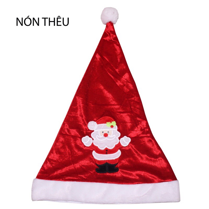 Nón Noel thêu hình xinh xắn cho bé