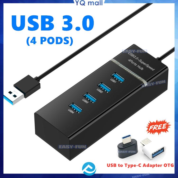 [Truyền tốc độ cao 5Gbps]Hub USB 3.0 4 Cổng (Đen) - Bộ Chia USB 3.0 4 Port Với chỉ báo LED