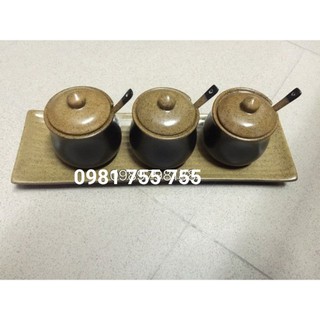 Bộ hũ đựng gia vị gốm sứ Bát Tràng cao cấp