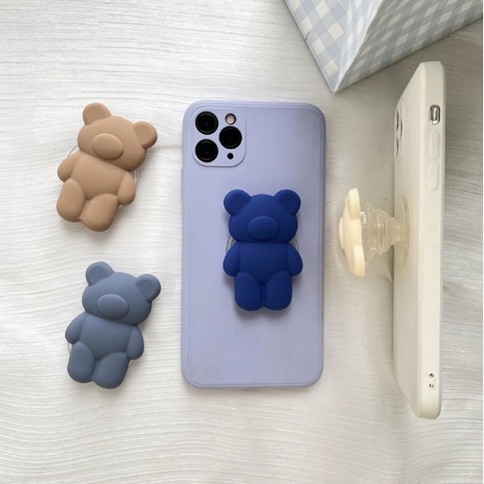 Giá Đỡ Điện Thoại Hình Gấu 3D Nhiều Màu Sắc Cho iPhone/Samsung/Xiaomi