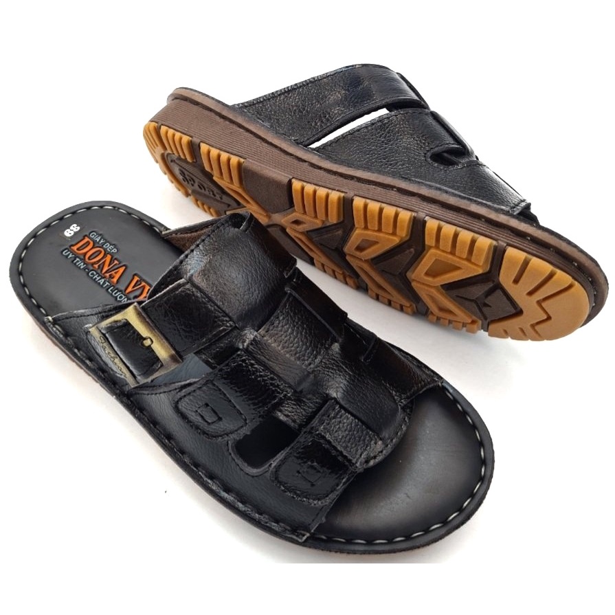 Dép Da Nam Kết Hơp Khuy Đồng Nam Tính-Kinson Shop