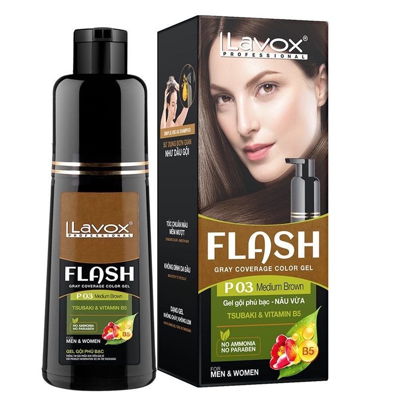 Gel Gội Phủ Bạc Tsubaki &amp; Vitamin B5 Flash