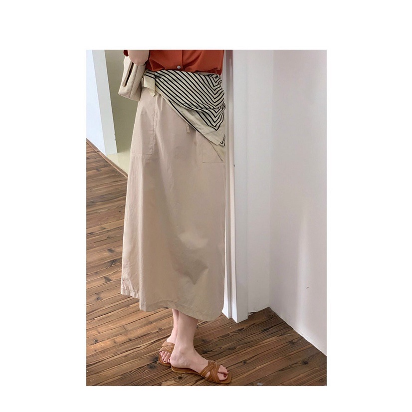 Chân váy dây rút eo chất kaki mềm hàng đẹp vải mịn dáng dài