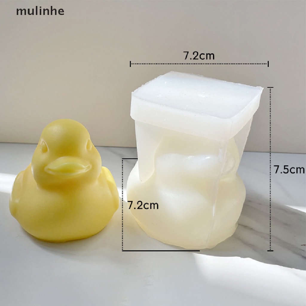 Khuôn Làm Bánh / Xà Phòng / Kem / Nến Hình Chú Vịt Vàng 3D Bằng Silicone DIY