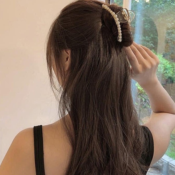 Set 7 kẹp tóc đính hạt nhân tạo