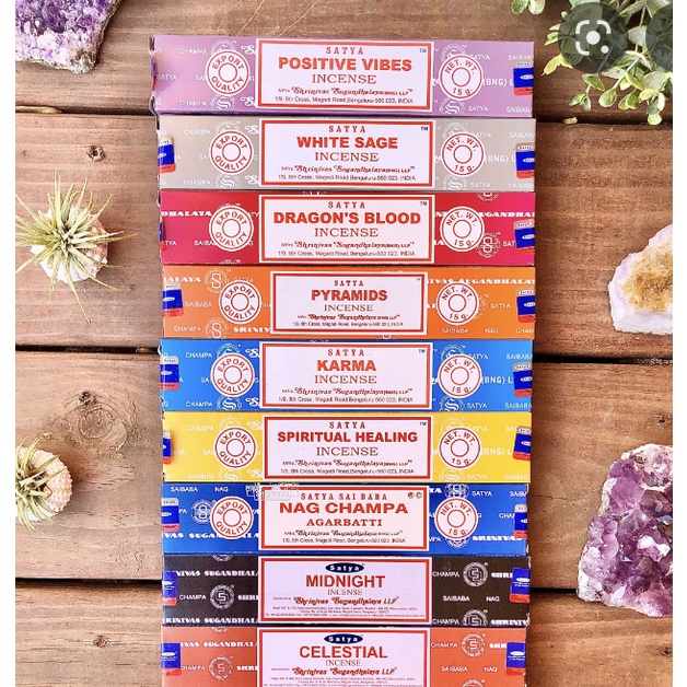 Nhang Thơm Thảo Mộc Cao Cấp (SATYA Incense) dành cho Nhà Cửa & Không Gian Thiền Định l XÔ THƠM THANH TẨY