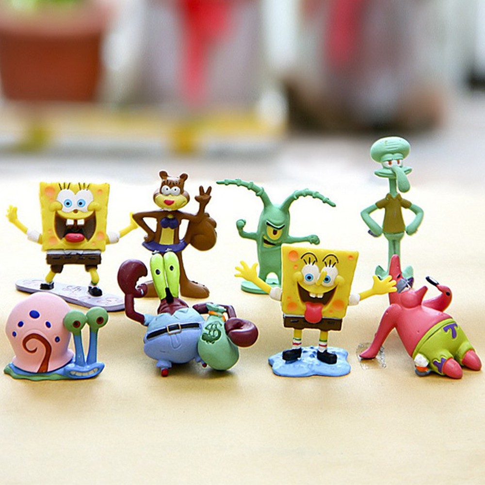 Bộ 08 Mô Hình Nhân Vật Bọt Biển Tinh Nghịch - Sponge Bob