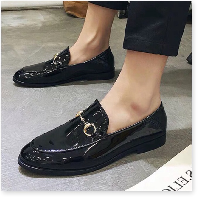 𝔹𝕆𝕊𝕊 𝕊ℍ𝕆𝔼𝕊 ⚜️ Giầy lười da mọi bóng xích vàng mới ( mới )