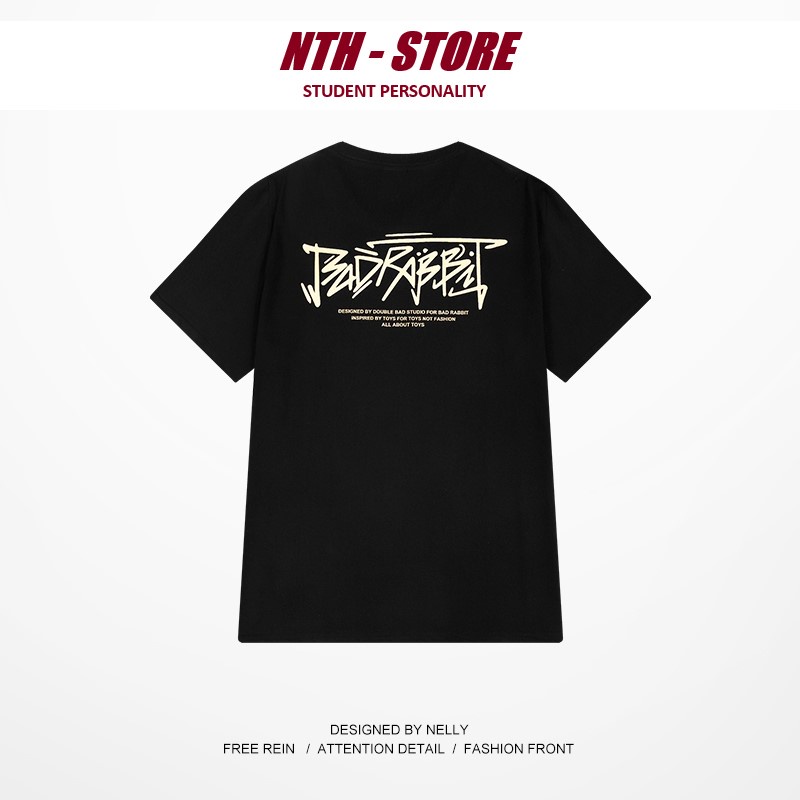 Áo Nelly - Áo phông Nelly Heybig 100% cotton - BAD BLACK RABIT 123