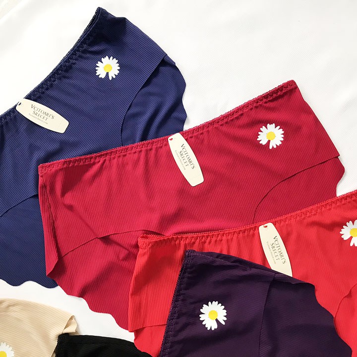 Quần lót nữ thun lạnh gân hoa cúc - QLNU52