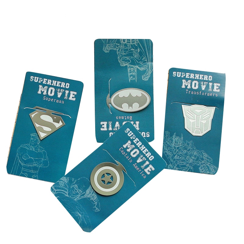 Thẻ đánh dấu sách bằng kim loại họa tiết các siêu anh hùng sáng tạo