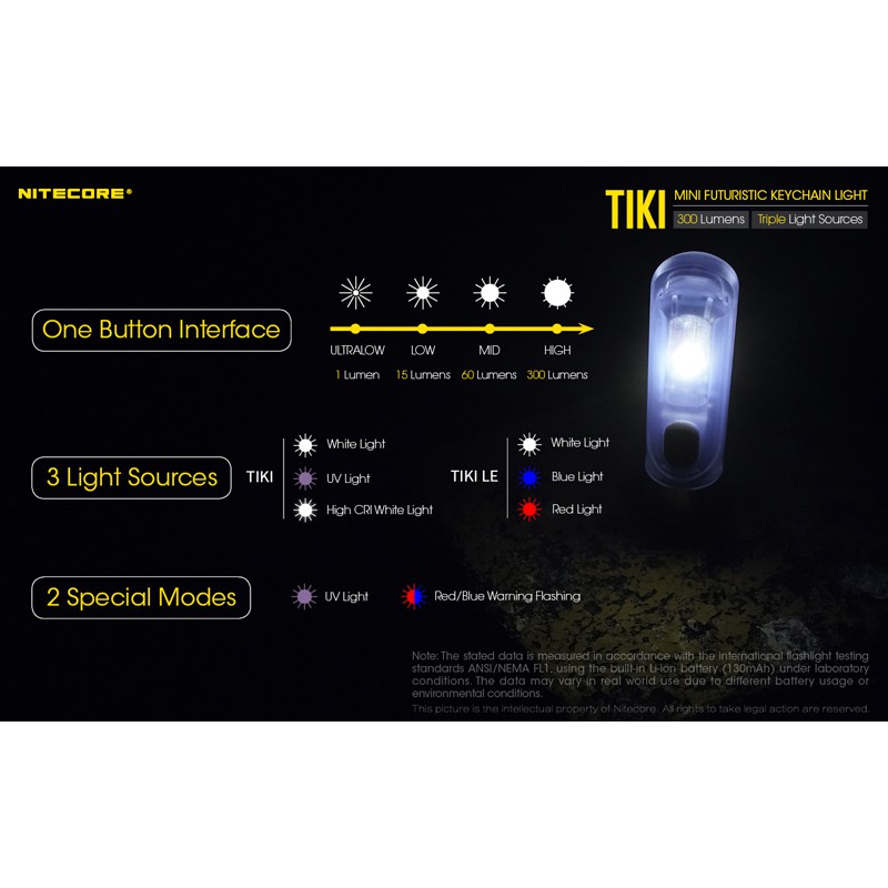 Nitecore Đèn Pin mini Tia uv p8 led 300 lumens Tích Hợp Sạc usb Tiện Dụng Dùng Ngoài Trời