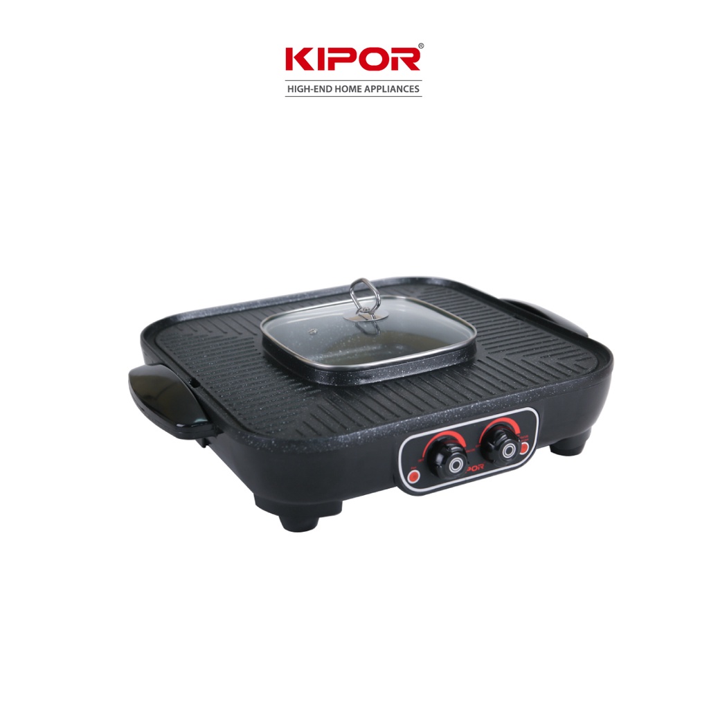 Bếp lẩu nướng điện không khói KIPOR KP-HG4020-Lẩu, nướng đồng thời điều chỉnh nhiệt độc lập-Bảo hành tại nhà 12 tháng