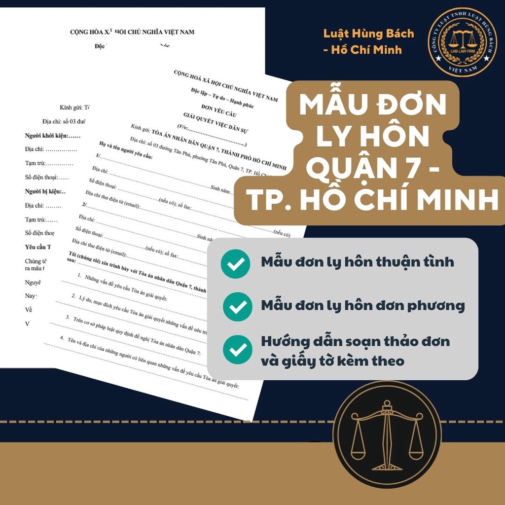 Mẫu đơn ly hôn Quận 7, Thành phố Hồ Chí Minh